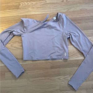 FP Movement by Free People Lavender Long Sleeve Crop Top